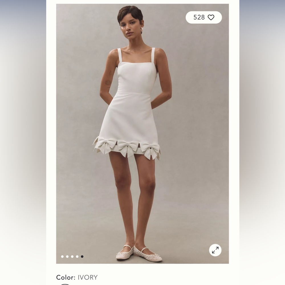 Sachin & Babi Square-Neck Bow-Hem Mini Dress from Anthropologie